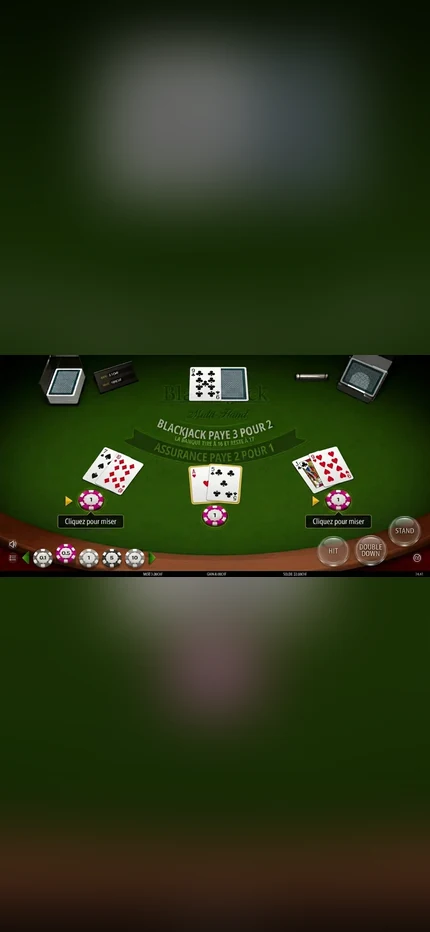partie de blackjack en argent réel